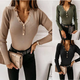 Pullovers Autumn Spring Winter Sexy Hole Women Shirt Button Slim Long Sleeve Elegant Tops Tee T