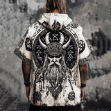 Men's Short-Sleeved Loose Casual Hoodie 3D National Style Digital Printing Short