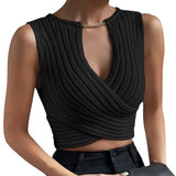 And Winter Repair Chain Decoration Design Cross-Knit Sweater Bottom