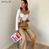 Asymmetrical White Knitted Blouse Women Sexy Long Sleeve Bodycon Blouse Black Ladies Basic Knitwear Tops