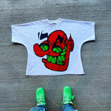 Kd Is Little Devil Graffiti Hip-Hop Printed Street Short-Sleeved T-Shirt Men And Women Retro Loose In Summer-Outfit