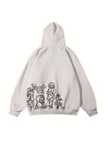hoodie with hood and graffiti