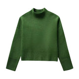 Spring Style Loose Rib Sweater 5755007 Knitted Half Skirt Suit-Outfit