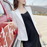 Toloer And Linen Imitation Hemp Small Suit Female 2024 Summer Thin Korean Version Leisure Slim Show Thin Professional Seven Minutes Sleeve Suit Coat-Outfit