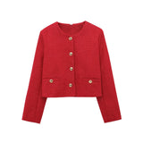 Homemade New Women's Classic Gold Button Texture Suit Jacket