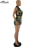 Summer Clothes Streetwear 2 Two Piece Sets Tracksuit Women Outfits Crop Top Women Skinny Shorts Camouflage Matching