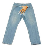 Is Weird, Dark Style, Palm Pattern, Printed Jeans, High Street Trend, Casual Wide-Legged Straight Trousers.-Outfit