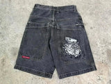 Denim Shorts Hip-Hop Pocket Baggy Denim Shorts Male Gothic Original-Outfit
