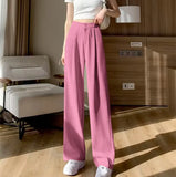 Toloer Leg Pants Women's Pants Down Loose High Waist Yellow Trousers Spring And Autumn Suit Narrow Version Straight Tube Casual Floor Trousers-Outfit