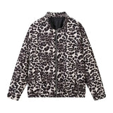 Women's Explosive Leopard Print Zipper Long-Sleeved Cotton Jacket