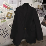 Toloer And Autumn Suit Jacket Female In 2024 Autumn New Black Net Red Fried Street Temperament Trend Casual Ladies Suit-Outfit