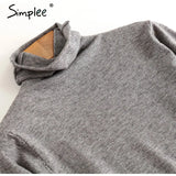Leisure high collar basic sweater Slim cosy long sleeve pullover Home style fashion women's sweater Autumn winter