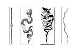 Black Snack Temporary Tattoos For Men Women Neck Arm Body Art Waterproof Fake Tatto Stickers Flash Decals