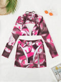 2025 New Bikin Bikin Tie Dye Four-Piece Split Swimsuit