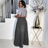 Women's Loose Jeans New Women's Street Casual Loose Waist Wide Leg