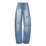 Washing Hole Banana Trousers Summer New Street Leisure High Street Trend Loose Jeans Long Trousers Girl-Outfit