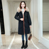 New Down Cotton Padded Clothes Women's Middle And Long Winter Clothes Cotton Padded Clothes Thickened Knee Cotton