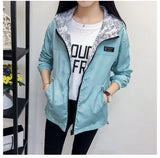 Autumn Fashion women Bomber women Jacket Pocket Zipper Hooded Two Side Wear Outwear Loose Plus Size Windbreaker