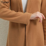 Autumn Winter Coat Solid Color Suit Stand Collar Woman Coats Elegant Fashion All-Mature Simple Lady