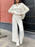 Sweater Sets For Women 2 Piece Winter Fall Knit Pants Sets Polo Collar Suits Women Winter Set Sweater Tops And