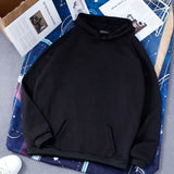 Hoodies Solid Color Hooded Tops Women Men O Neck Sweatshirt Long-sleeved Winter Plus Velvet Thickening Coat