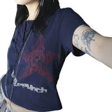 Women y2k Clothes Crop Tops Summer 2024 T-shirts Vintage Aesthetic Short Sleeve Tees Female Clothing Young Girls Streetwear-Outfit