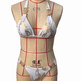 Toloer New Snake Perms Gold Bikini Crystal Diamond Metal Accessories Split Girls Holiday