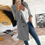 Plus Size Coat Blends Overcoat Autumn Winter Fashion Double Breasted Long Sleeve Casual Oversized Jacket
