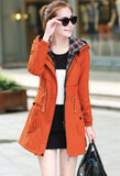 Long Plus Size Trench Coat Women New 2020 Spring Autumn Hooded Zipper Loose Female Windbreaker Fake Two Pieces