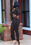 Party Sexy Knotted Crop Top and Ruffles Pants