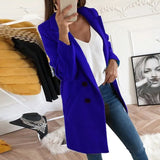 Turn-Down Collar Coats Autumn Winter Fashion Long Sleeve Pocket Vintage Jackets Slim Button Solid Casual Outwear