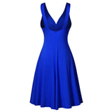 Suspension V-Neck Commuting Mid-Rise Mid-Rise Dress Solid-Colored