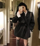 New Double-sided Woollen Cloth With Thin Waist, Medium Length Windbreaker With Fashionable Temperament, Women's Winter