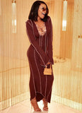 Knit Sexy Lace-Up Long Party