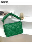 Designer Puff Shoulder Bag Women 2023 Autumn Winter Quilted Feather Flip Bags Fashion Down Padded Leather