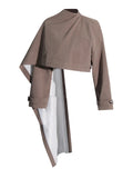 Personality Short Suit Jacket 2025 New Asymmetric High-Waisted Cloak Shawl Design Small Suit