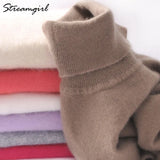 Sweater Women Turtleneck 2021 Winter White Women's Turtleneck Ladies Cashmere Sweater Pullover Female Women