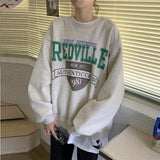 Women Fleece Letter Printed Pullover Sweatshirts Long Sleeve Casual Sports Lady Oversized Hoodie For 2021 Autumn Korean