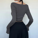 Split Horn Sleeve Pull-Rope Blouse Two-Piece Set Of New Spicy Girls In Spring And Summer 2024 Slim And Slim Suit-Outfit