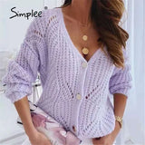 Oversized off shoulder green cardigan women Casual long sleeve sweater cardigan autumn Loose button elastic fashion