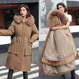 -30 Degrees Women Jacket Long Parkas Female Coat Winter Warm Removable Fur Lining Hooded Winter Jacket Women