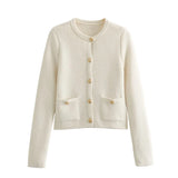 2025 New Women's Button Knitted Jacket Little Scented Women's Sweater