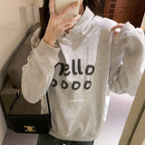 Sense Head Hooded Hoodie Women's Autumn And Winter New Korean Casual Loose Letter Printed Blouse-Outfit