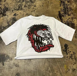 Retro Men's Cartoon Hip-Hop Short-Sleeved Cotton T-Shirt American Kawayi Long Clothes Y2k Short Sleeves-Outfit