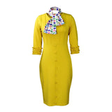 Women's 2025 Summer New Solid-Colored Open-Fork Professional Bag OL Pencil Skirt Silk Scarf