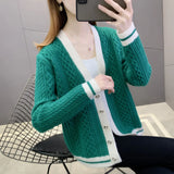 2024 New Short-Sleeved Short Twist Knitted Cardigan Lady's Short Sweater With Loose Sweater-Outfit
