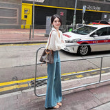 Wash Light Blue High Waist Slim Slim Skinny Micro-Horn Jeans Women Spring And Autumn New Small Horses Hoes Long