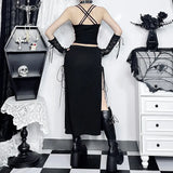 Summer 2024 New Hip Skirt Dark Wind Sexy Cross Splicing Basic Tie-Up Half-Skirt Woman-Outfit