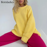 Autumn Winter Thickening Oversized Green Sweater Women Long Sleeve Casual Loose Pullovers Female Solid Knitted