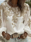 Hot 3D Digital Print Ladies Round Collar Retro Bohemian